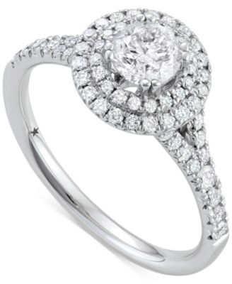 Macy's - Diamond Double Halo Ring (1-1/10 ct. t.w.) in 14k White Gold