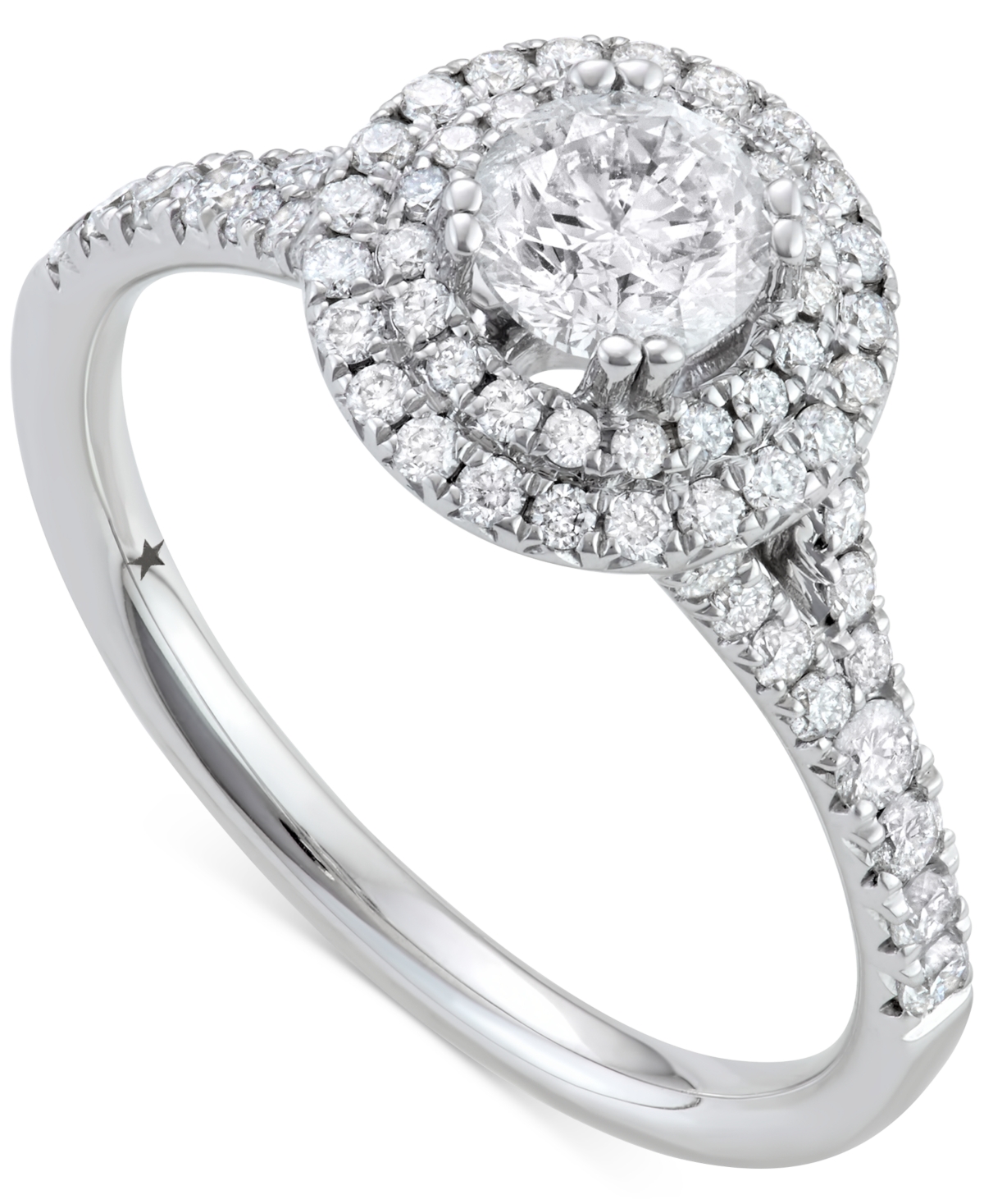 Macy's Diamond Double Halo Ring (1-1/10 Ct. T.w.) In 14k White Gold In White Gold