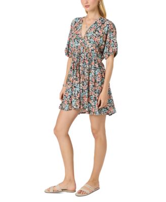 Juniors' Rosemary Terrece Floral-Print Babydoll Dress