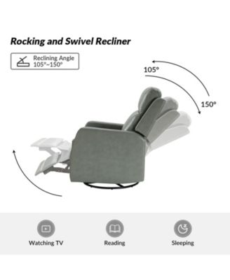 Donat Faux Leather Swivel Recliner