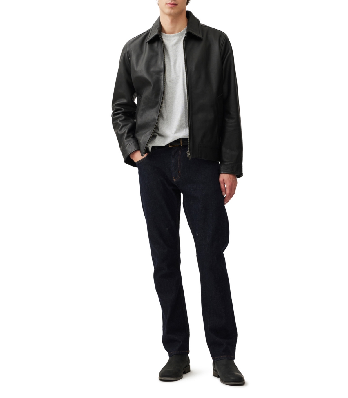 Rodd & Gunn Leadervale Leather Jacket In Black