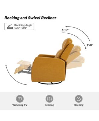 Donat Faux Leather Swivel Recliner