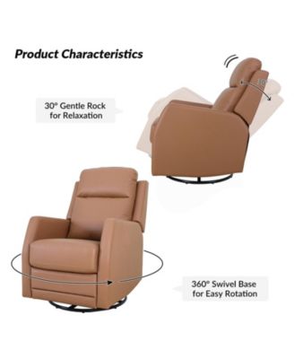 Donat Faux Leather Swivel Recliner