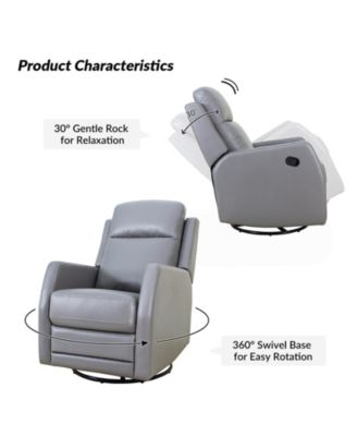 Donat Faux Leather Swivel Recliner