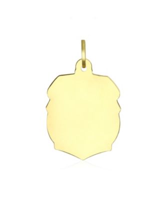 Yellow Real 14K Gold Archangel Religious Metal Protection Medallion Police Shield Saint Michael Pendant Necklace  No Chain