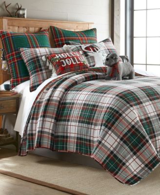 Spencer Green Plaid Quilted 2-Pc. Sham Set, Standard