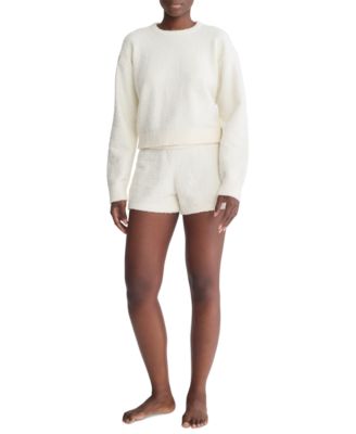 Women's Cropped Plush Lounge Sweatshirt- QS7341