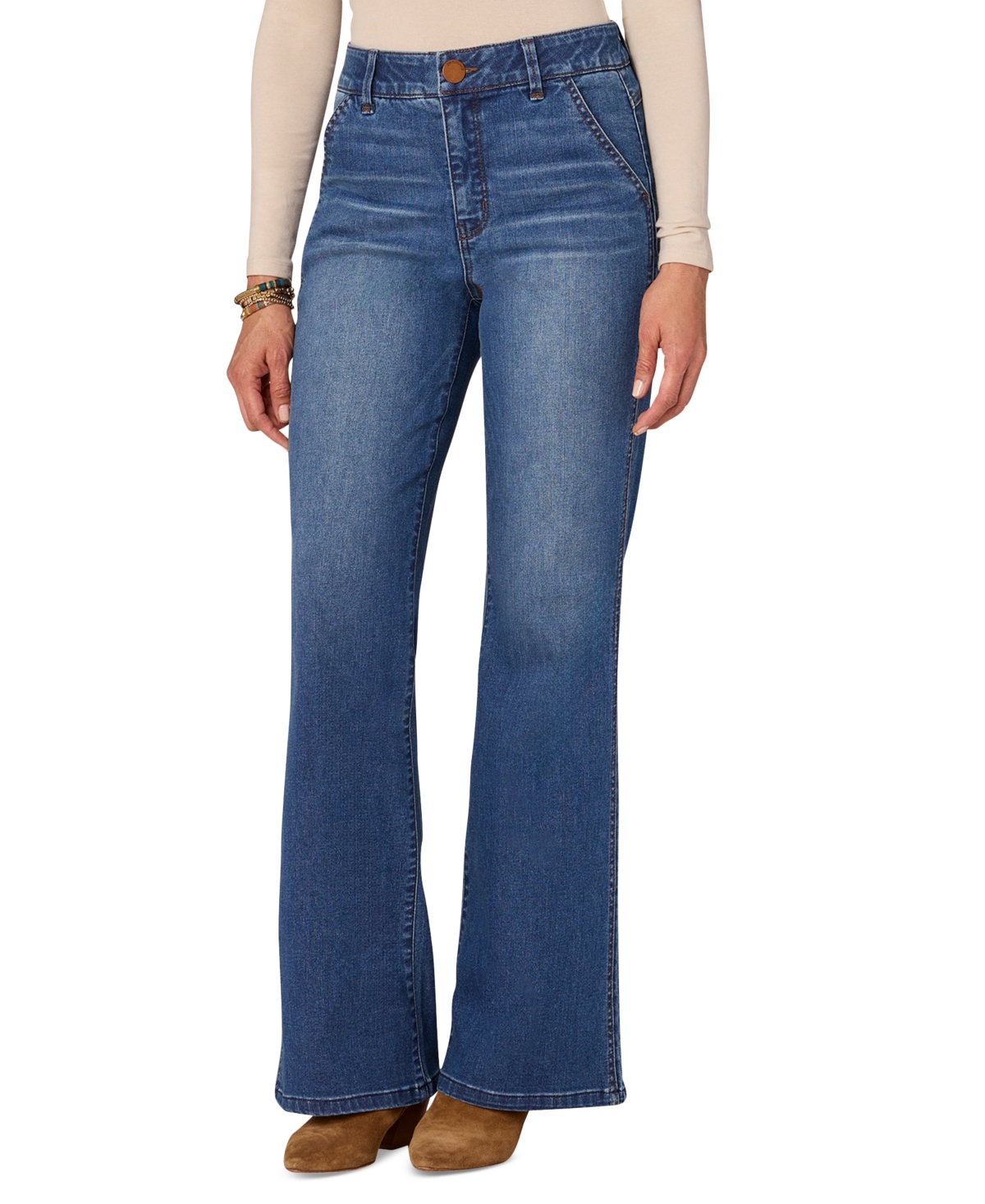 Democracy Petite AbSolution Skyrise Double-Side-Seam Bootcut Trouser Jeans