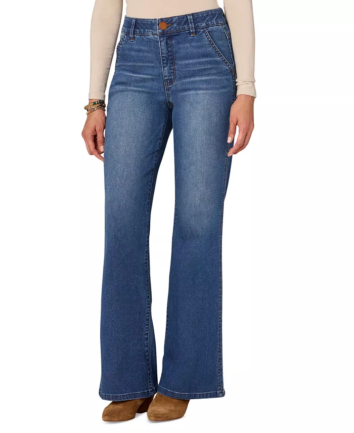 Petite "AB" Solution Skyrise Double-Side-Seam Flare Trouser Jeans - thumbnail 3