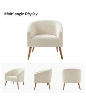 Modern Sebastian 30"W Boucle Armchair Solid Wood Leg