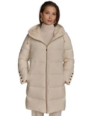 Donna Karan New York Women's Hooded Down Puffer Coat - Macy's
