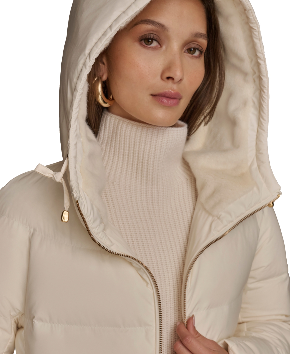 Donna Karan New York Women's Hooded Down Puffer Coat