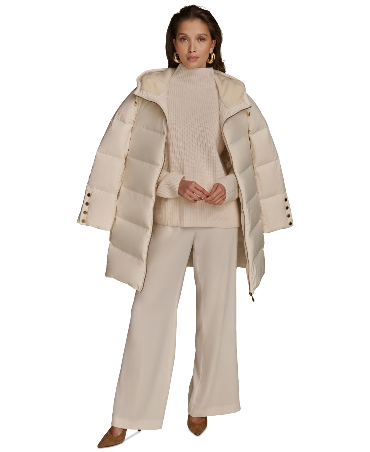Donna Karan New York Women's Hooded Down Puffer Coat