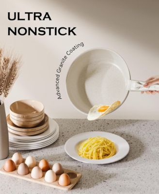 18-Piece Non-Stick Cookware Set with Silicone Tools, Detachable Handles, Space-Saving Design for All Stovetops