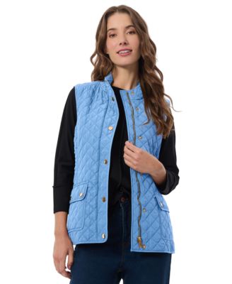 Jones New York - Women's Quilted Patch Pocket Snap-Front Vest