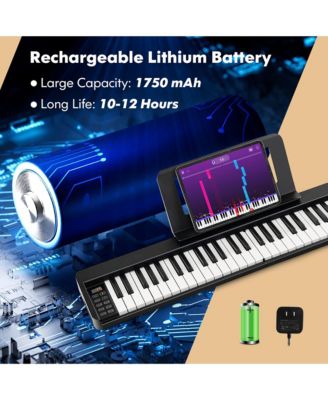 61 Key Full Size Folding Piano Semi-Weighted Keyboard MIDI Wireless Connection