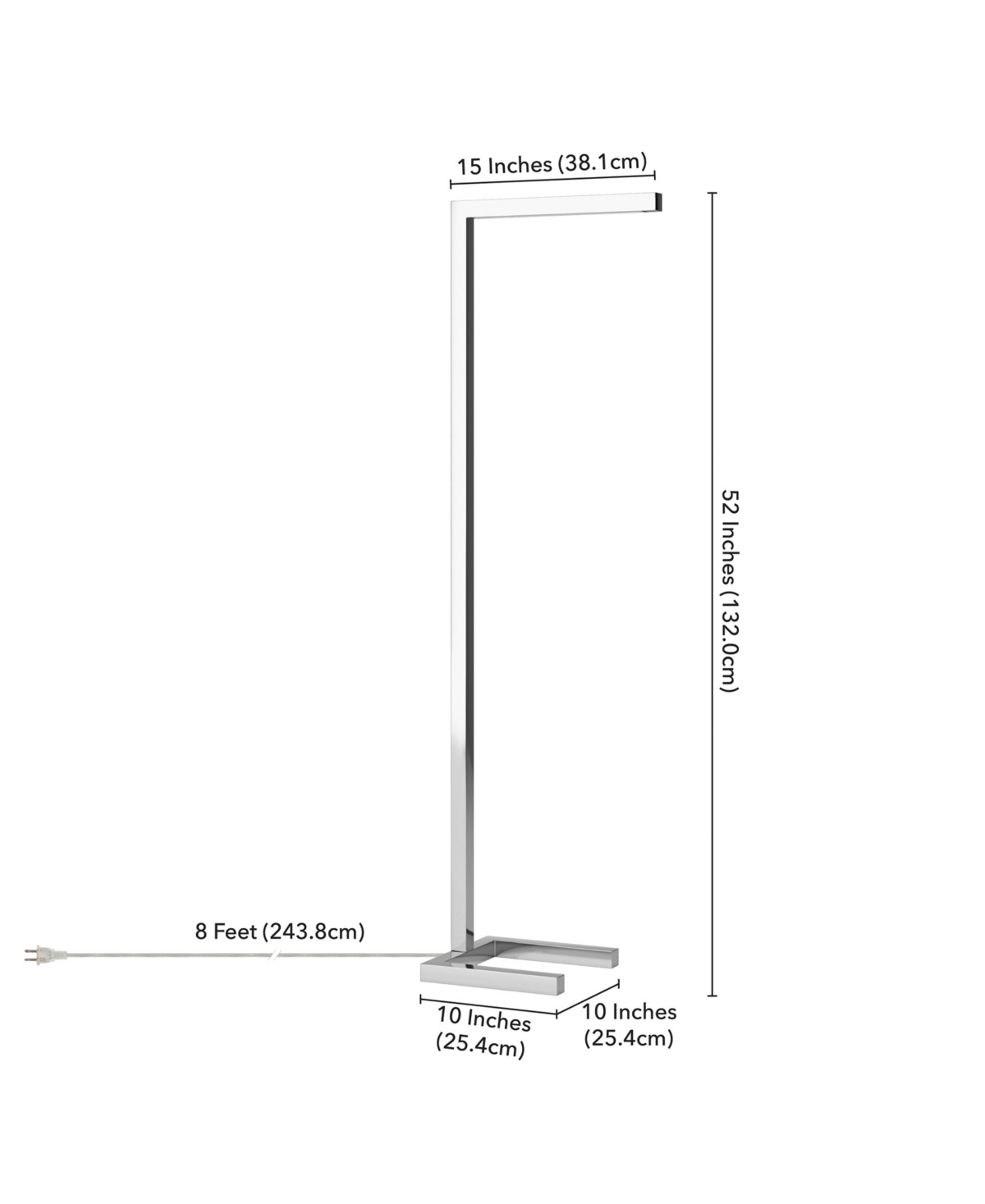 Hudson & Canal 52" Metal Malin Tall Integrated Led Floor Lamp In Polished Nickel