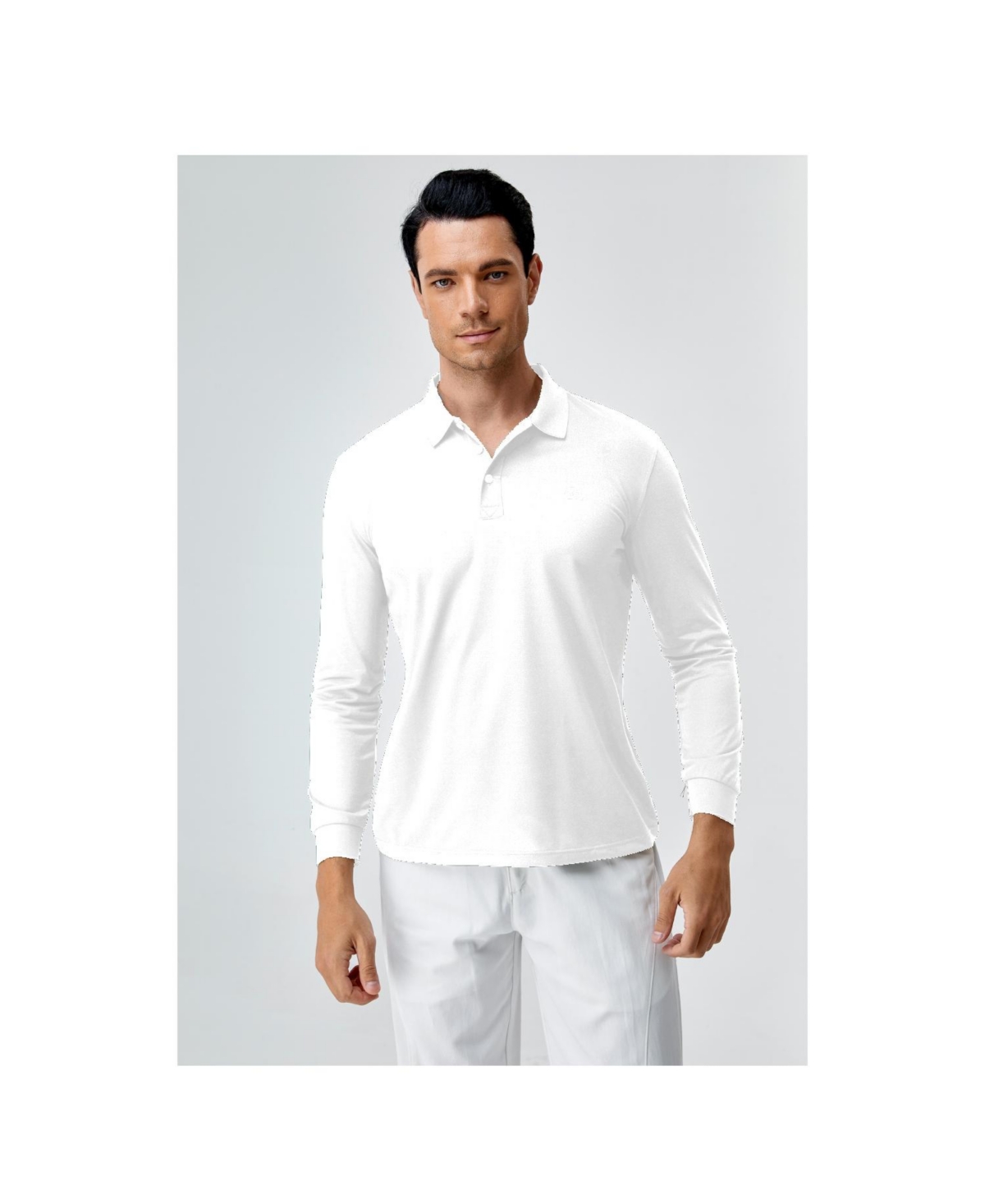 Bellemere Long Sleeves Tencel Polo - White