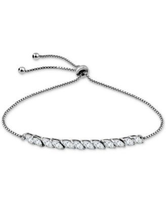 Cubic Zirconia Marquise Bolo Bracelet