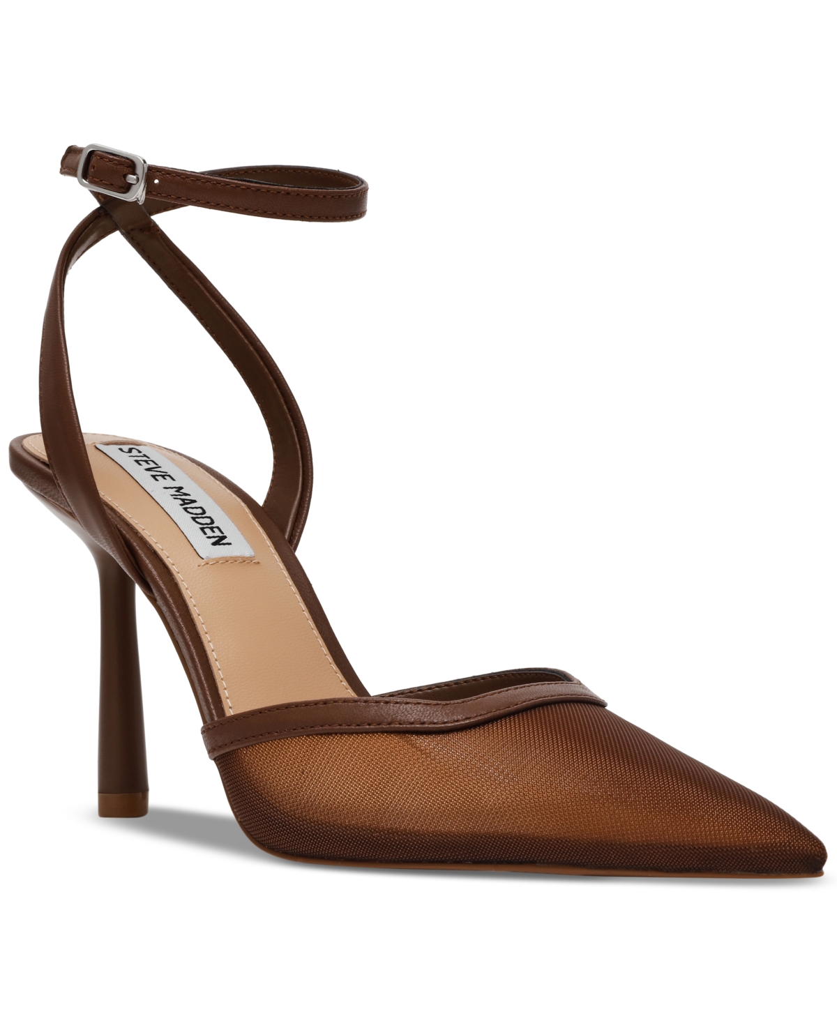 STEVE MADDEN WOMEN'S ALLIANCE MESH ANKLE WRAP PUMPS 