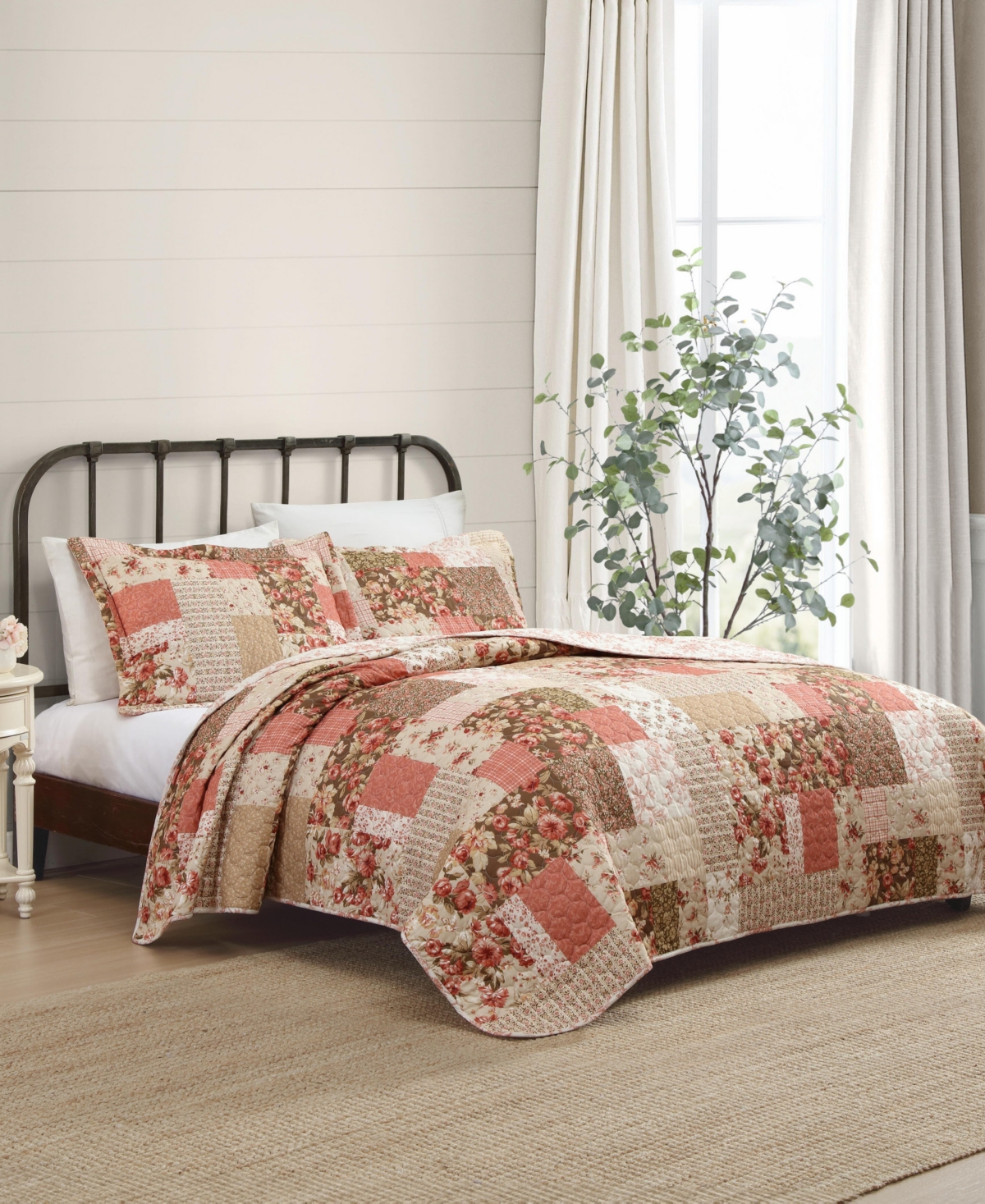 Laura Ashley Harrietta Patchwork Reversible 3-Pc. Quilt Set, King