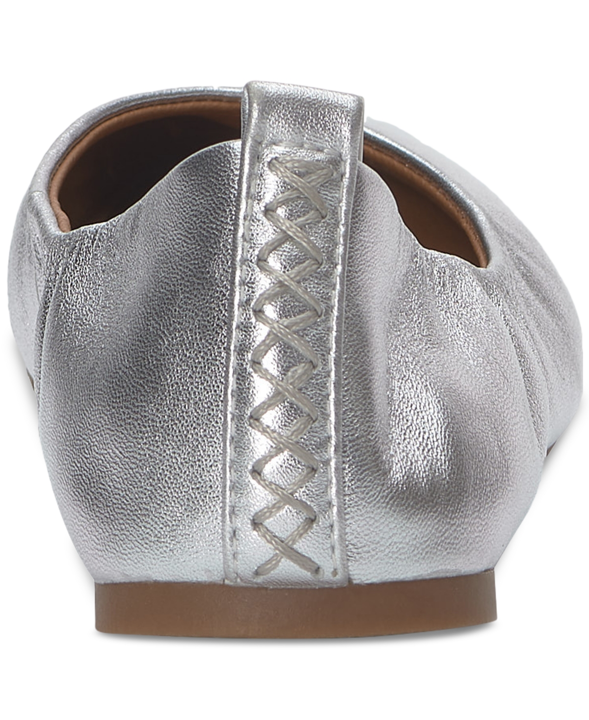 Shop Lucky Brand Women's Emmielou Ballet Flats In Silver Metallic