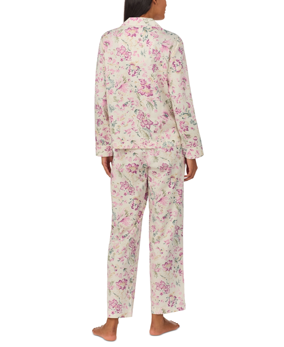 Lauren Ralph Lauren Women's 2-Pc. Long-Sleeve Notch-Collar Long Pants Pajama Set -pt