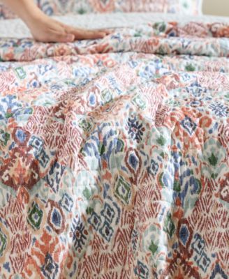 Ikat Tropics Reversible 3-Pc. Quilt Set, King