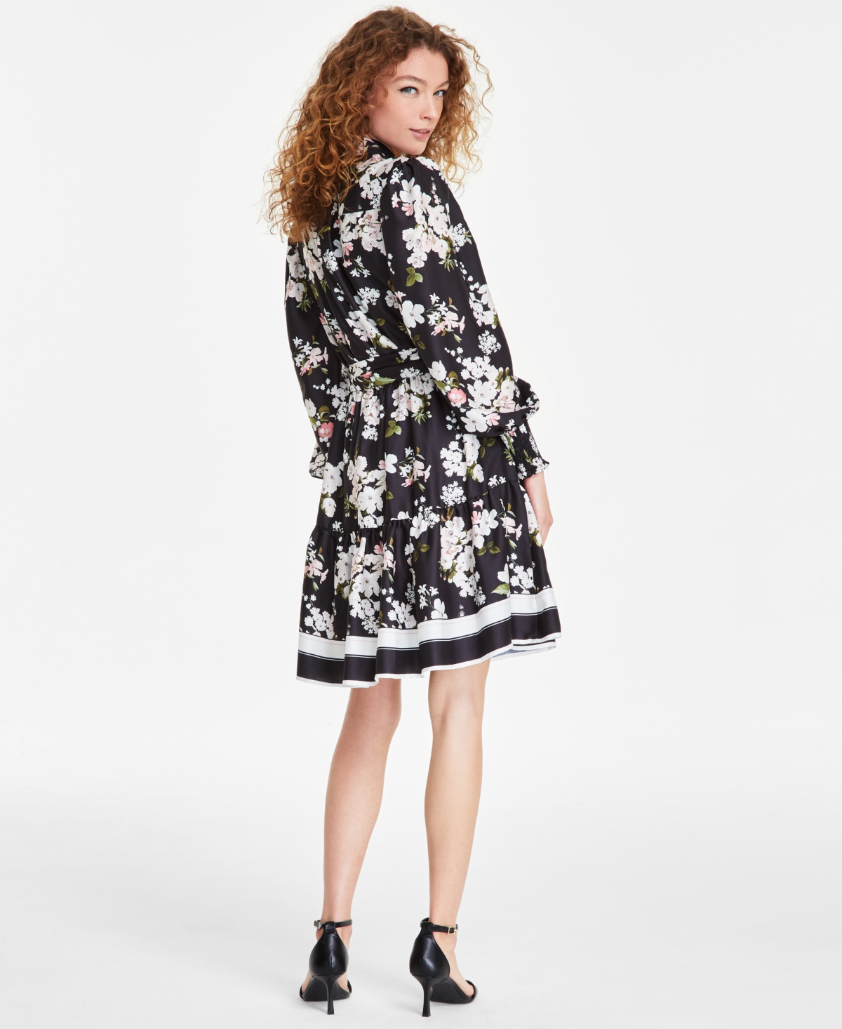 Anne Klein Women's Printed Tiered Shirtdress