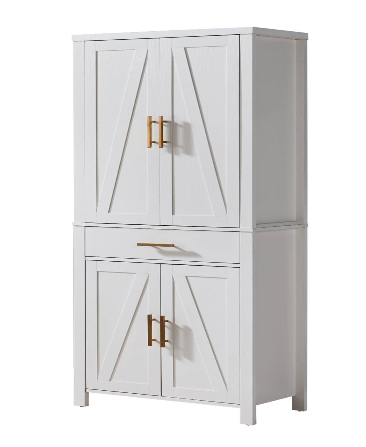 Kings Brand Furniture Freestanding Kitchen Pantry Storage Cabinet Cupboard with Doors Adjustable Shelves & Drawer - White
