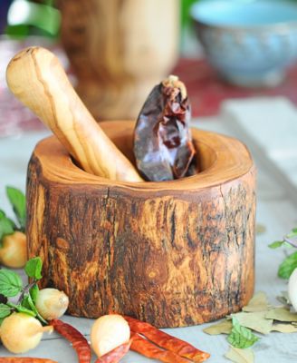 Olive Wood Rustic Pestle and Mortar