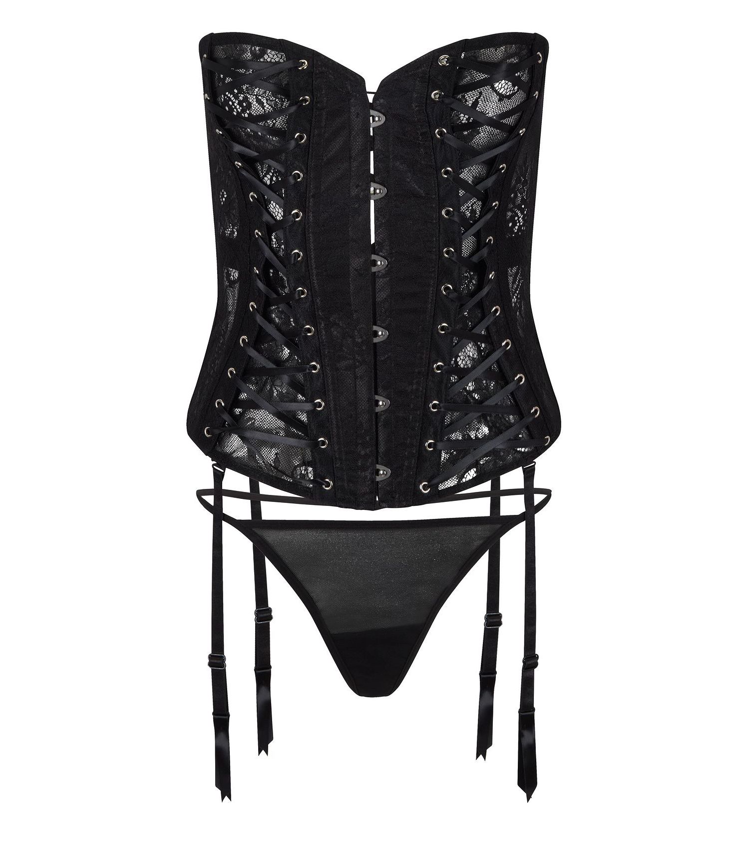 Women's Nikita Unlined Boned Corset and G-string Set