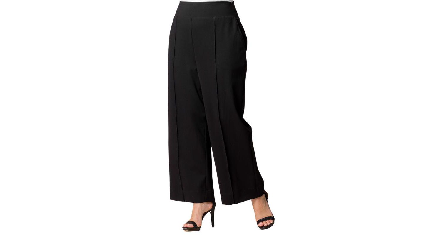Plus Size Polished Ponte Wide Leg Pants
