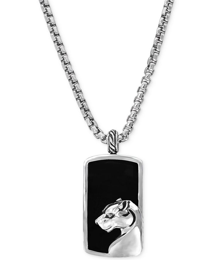 EFFY Collection EFFY Men s Onyx Panther Pendant Necklace in