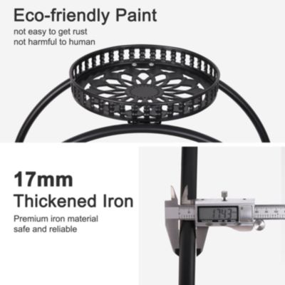 Metal 6 Pot Plant Stand Decorative Flower Pot Holder with Wheels For Indoor Outdoor