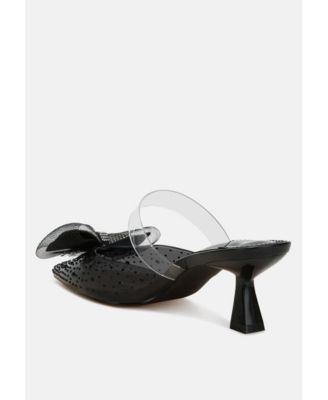Freja Embellished Bow Kitten Heels