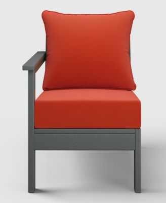 Outdoor Patio HDPE Left Arm Sectional Corner Club Chair with Patio Cushions