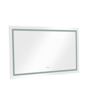 Bathroom Vanity Mirror Lighted Bathroom Aluminum Mirror 6000K LED Anti-Fog Dimmable Makeup Mirror 72 x 36 Inch White One Size