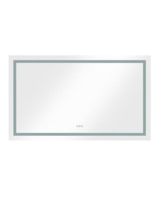Bathroom Vanity Mirror Lighted Bathroom Aluminum Mirror 6000K LED Anti-Fog Dimmable Makeup Mirror 72 x 36 Inch White One Size