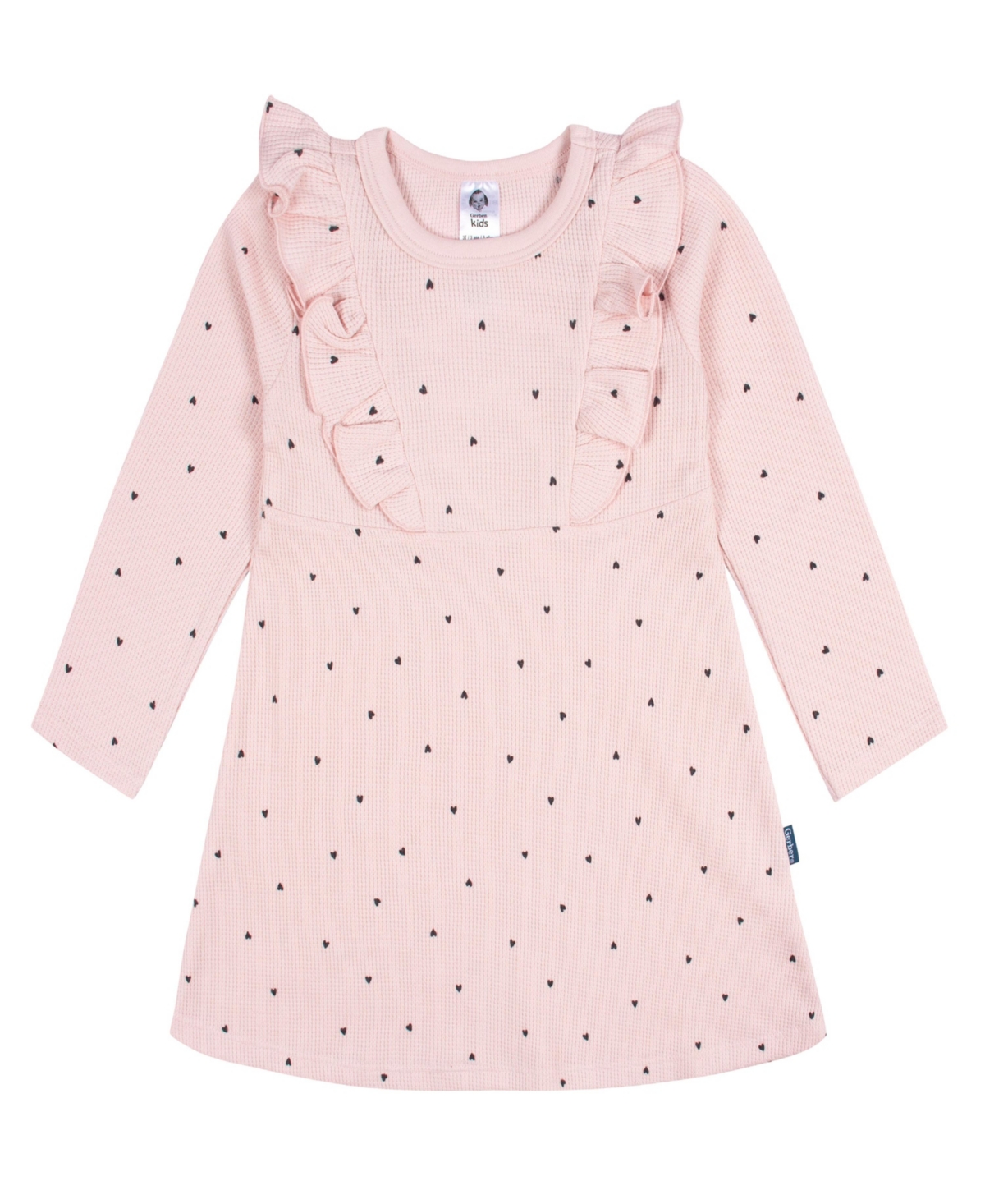 Gerber Toddler Girls Long Sleeve Ruffle Dress - Pink
