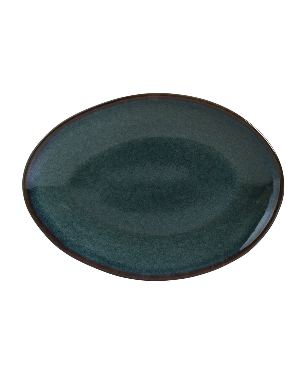 Porto Brasil Stoneware Oval Dessert Plates, Set Of 6 In Oceano