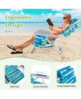 1 PCS Folding Beach Chair Adult Lightweight Aluminum Camping Chair with Storage Bag