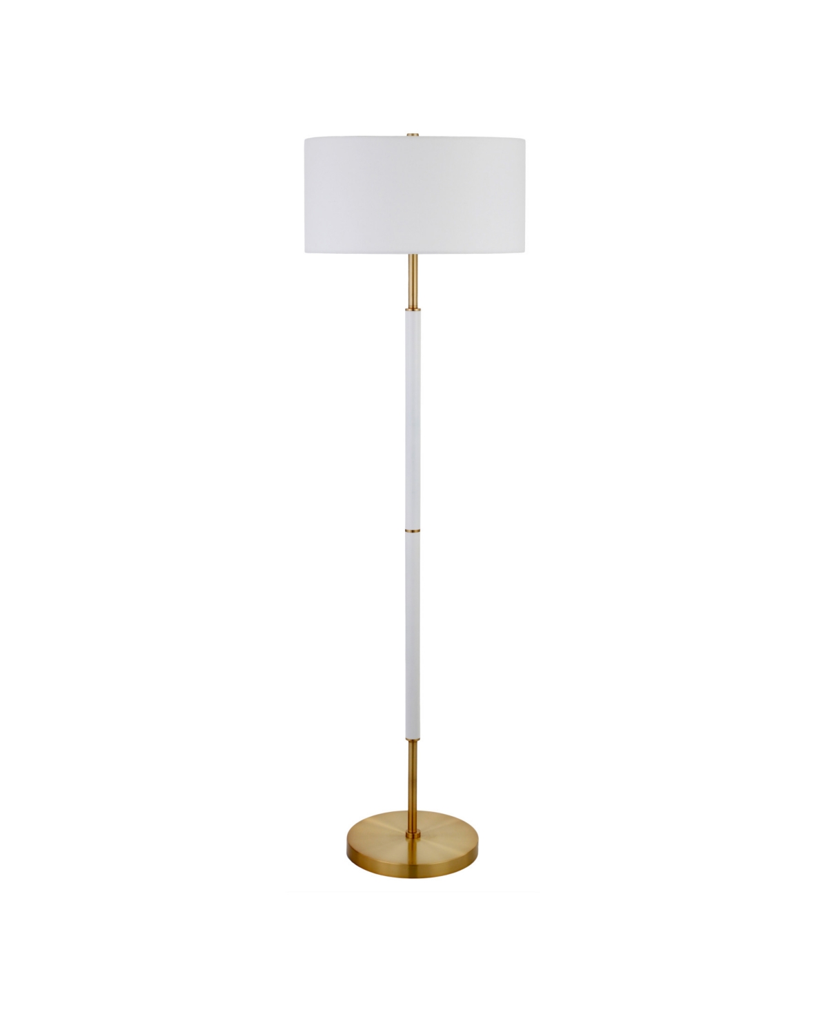 Hudson & Canal 61.5" Metal Simone 2-light Floor Lamp In Matte White,brass
