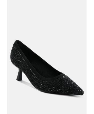 Vimto Breathable Flyknit Rhinestone Pumps