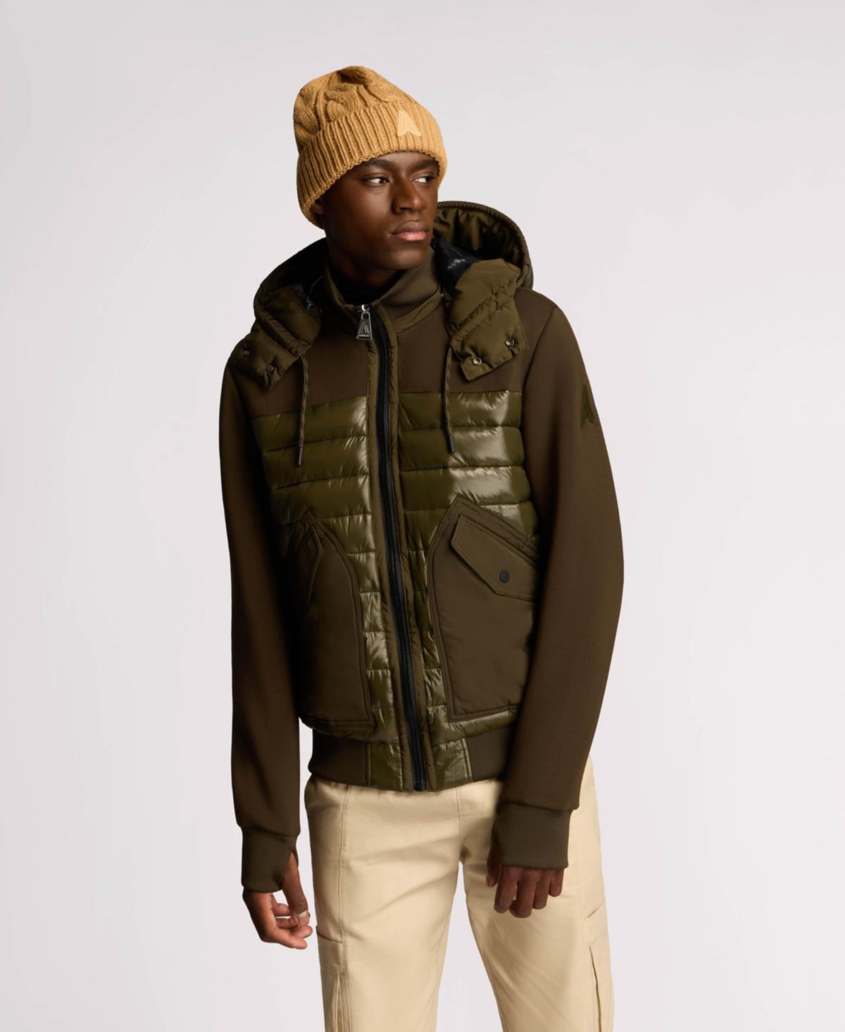 Мужская легкая гибридная куртка-бомбер из смешанной ткани Nimbus