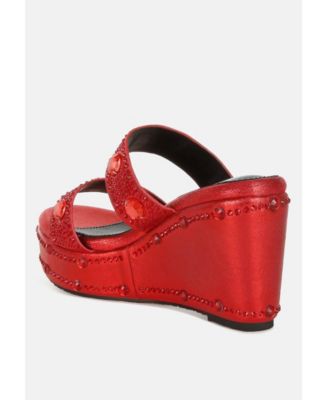 Iki Diki Rhinestone & Diamante Wedge Sandals
