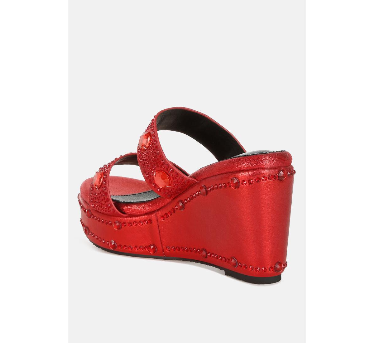 Iki Diki Rhinestone & Diamante Wedge Sandals