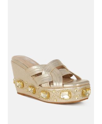 Blistronic Chunky Diamante & Rhinestone Cut-Out Sandals