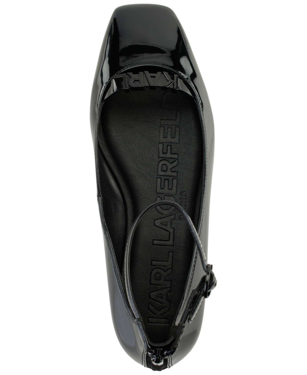 Karl Lagerfeld Paris Zyvia Ankle Strap Flat In Black,smoke