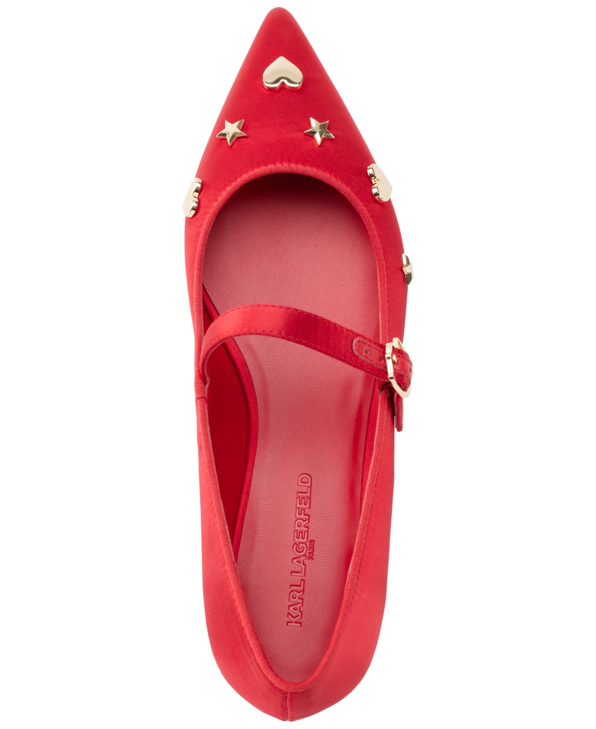 Karl Lagerfeld Paris Veyda Pointed Toe Mary Jane Flat In Classic Red